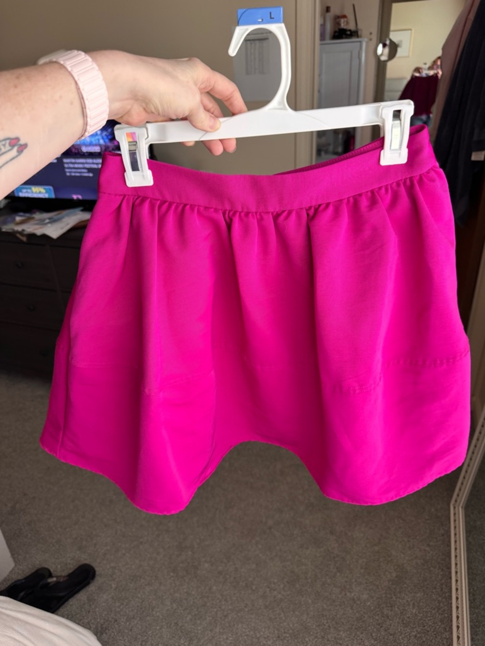 Express Hot Pink Skater Skirt